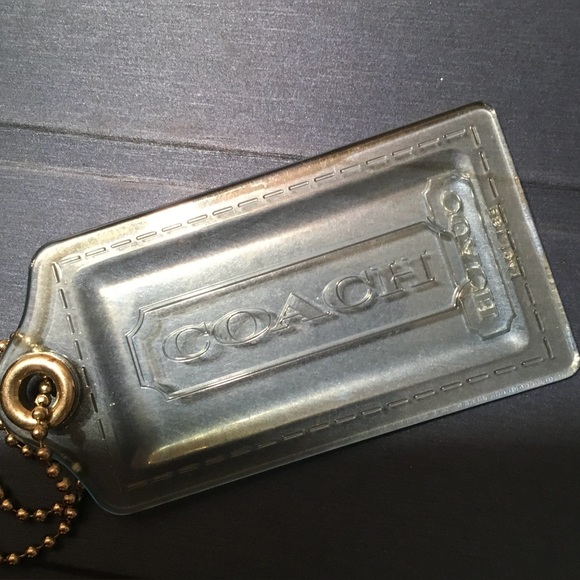 COACH POPPY CLEAR LUCITE PLASTIC KEY FOB BAG CHARM KEYCHAIN HANGTAG 3.5”L HUGE - Picture 3 of 9